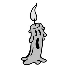 Candle Tattoo Sketch, Halloween Vector Art, Spooky Graphic Design, Halloween Illustration Design, Candle Cartoon, Candle Icon, Candles For Halloween, Candle Png, Cartoon Candle