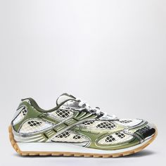 Green And Silver Mesh Low Trainer From Bottega Veneta Featuring A Round Toe, Logo On The Sides, Tongue With Patch, Lace-Up Closure And Rubber Sole 25% Polyurethane - 25% Polyamide - 25% Polyester - 25% Elastane / Rubbler Sole Clean The Surface With A Soft And Dry Cloth Made In Italia Cc*Gig* Size Type: It Sku: 2f-741357v2x40-2848 Welcome To The Official Luosophy Poshmark Closet! Luosophy Is A Luxury Brand Reselling Company Founded In San Diego, Ca From 2016. All Our Products Are Imported From It Bottega Shoes, Silver Trainers, Bottega Veneta Shoes, Stella Mccartney Falabella, Silver Sneakers, Shoe Wishlist, Green And Silver, Boot Pumps, Louis Vuitton Shoulder Bag