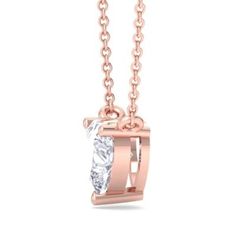 This lab grown diamond necklace features one marquise shape lab grown diamond in G-H color, VS2 clarity weighing approximately 3/4 carat. This necklace is in 14 karat rose gold and has an 18 inch cable chain with a spring-ring clasp. | Belk & Co Lab Created 3/4 Carat Marquise Shape Lab Grown Diamond Solitaire Necklace In 14 Karat Rose Gold, White Diamond Solitaire Necklace, Solitaire Necklaces, 2 Carat, 1 Carat, Cable Chain, Spring Rings, Lab, Lab Grown Diamonds, Diamond Necklace