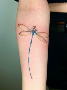 Dragon Fly Tattoo Color, Colored Dragonfly Tattoo, Colorful Dragonfly Tattoo, Dragonfly Tattoo Color, Red Dragonfly Tattoo, Hungarian Tattoo, Tattoo Dragonfly, Scorpio Art, Ink Therapy