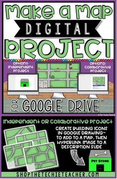 a poster with the words make a map project and google drive