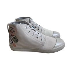 Canvas Upper Rubber Sole Floral Leaves Embroidered High Top Lace-Up Beige Color New With Tags Without Box Unisex Women’s Size 9 Men’s Size 7.5 -2. European Sneakers, High Top Sneakers Women, Canvas High Top Sneakers, White Platform Sneakers, Striped Sneakers, Adidas Classic, Green Boots, Floral Leaves, Top Sneakers Women