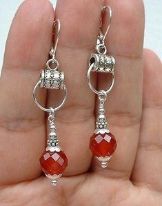 Anting Manik, Red Carnelian, Earrings Inspiration, Diy Schmuck, Sea Glass Jewelry, Bijoux Diy, Jewelry Patterns, Jewelry Creation