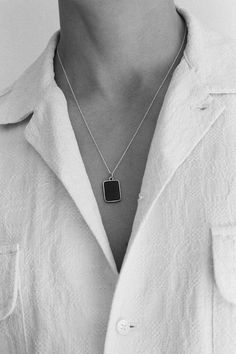 Necklaces & Chains in Silver & 18k Gold Vermeil | Sophie Buhai Minimalist Jewelry With Polished Rectangular Stone, Everyday White Gold Rectangular Pendant Jewelry, Minimalist Polished Rectangular Pendant Jewelry, Minimalist Jewelry With Polished Rectangular Links, Modern Rectangular Necklace With Polished Finish, Minimalist Rectangular Necklace With Polished Finish, Everyday Silver Onyx Jewelry, Minimalist Necklace With Rectangular Pendant On Cable Chain, Classic Rectangular Jewelry For Everyday