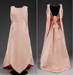 1964 Balenciaga Silk Evening Dress, Tulip Dress, Lace Bustier, 1960s Fashion, Moda Vintage, Victoria And Albert Museum