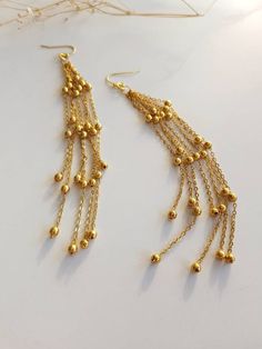 Gold Beaded Earrings, Gold Bead Earrings, Evening Jewelry, Art Jewelry Contemporary, Earrings Elegant, Jewelry Statement, Statement Bracelet, Golden Color, Custom Necklace