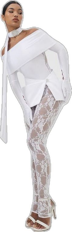 Fitted White Thigh-high Tights, Elegant Formal Stretch Legwear, Elegant Fitted Tights With Lace Trim, Elegant Stretch Legwear For Formal Occasions, Elegant Lace Trim Tight Tights, Fitted Lace Trim Legwear For Party, Elegant Bottoms For Costume Party, Elegant Fitted Legwear With Lace Trim, Elegant Tight Legwear With Lace Trim