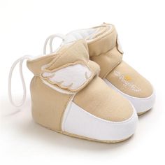 Cute White Slip-on Booties, White Slip-on Cute Booties, Cute Cream Non-slip Booties, Cute High-top Booties With Soft Sole, Cream Booties With Round Toe For Playtime, Cream Round Toe Booties For Playtime, Cute Non-slip Slip-on Booties, Cute Slip-on Non-slip Booties, Cute Brown Non-slip Booties