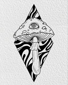 Trippy mushroom tattoo art with third eye and swirls & trippy patterns Trippy Mushroom Tattoo, Trippy Tattoo, Trippy Mushroom, Alien Drawings, Mushroom Tattoos, Mushroom Drawing, Tattoo Portfolio