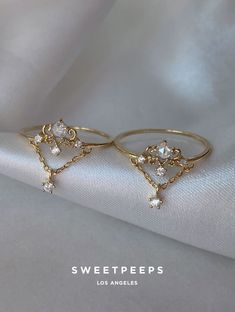 Product Details + Care  - High Quality Gold Plated Over Brass - Brass: Copper + Zinc Alloy - 1 Ring Only - Wipe Clean  - Imported  Dimensions - Size is 6 Have a question? Please message info@shopsweetpeeps.com and our support team will get back to you in 48 hours. Cute Rings Gold, Rings Minimal, Rings Flower, Best Friend Rings, Friend Rings, Dainty Rings, Cute Engagement Rings, Zierlicher Ring, Jewelry Accessories Ideas