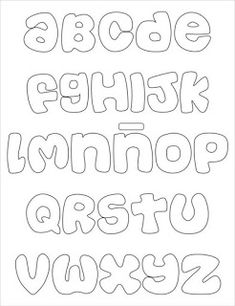 the alphabet is outlined in black and white, with letters that are drawn on it