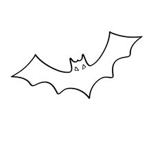 a black and white drawing of a bat