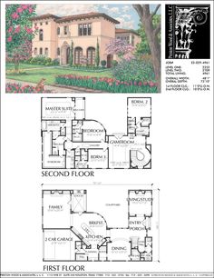 the first floor and second story plans for this house