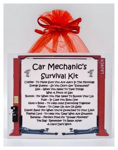 a car mechanic's survival kit is shown