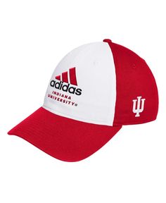 in stock Indiana Hoosiers, Adidas Trefoil, Indiana University, Fabric Strap, Adidas White, Stylish Hats, For Sale Sign, Team Names, Custom Embroidery