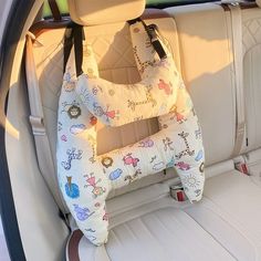 an inflatable car seat cushion that is attached to the back of a car