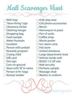 a printable mail scavenger hunt with the words mail scavenger hunt