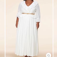 Sizes 1x;2x;3x Pit To Pit Lying Flat 1x - 18” 2x - 19” 3x - 20” Length Approximately 57” New Offers Are Welcome 072224w Dress With Chain Belt, Long Sleeve White Dress, Black White Maxi Dress, Tulle Maxi Dress, Crochet Maxi Dress, Cutout Maxi Dress, Goddess Dress, White Long Sleeve Dress, Split Maxi Dress