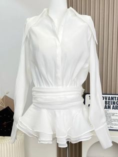 45258086121700|45258086154468|45258086187236|45258086220004 Elegant Shirt Dress, Chiffon Shirt Dress, White Long Sleeve Shirt, Solid Color Dress, High Quality Dress, Tweed Dress, White Shirt Dress, Elegant Shirt, Chiffon Shirt