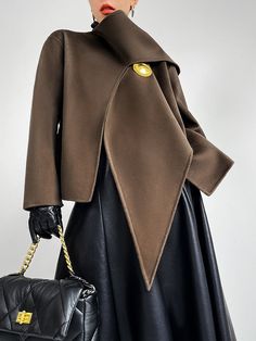 Fall Fashion Coats, Winter Shorts, Autumn Sleeve, Unique Jackets, Tweed Coat, Cashmere Coat, Short Coat, High Class, Coat Fashion