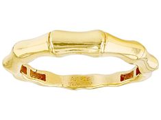 18k Yellow Gold Over Sterling Silver Bamboo Band Ring. Measures approximately 1/8 of an inch in width and is not sizable. Pamper Yourself, Broken Chain, Gold Shimmer, Ring Collections, Types Of Rings, Gold Plated Sterling Silver, Band Ring, Post Earrings, Jewelry Stores