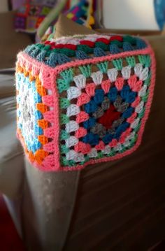 a crocheted object is sitting on a table