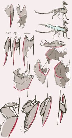 some sketches of different shapes and sizes of umbrellas