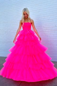 Pink Long Prom Dress, Blue Mermaid Prom Dress, Tulle Neckline, Hot Prom Dress, Prom Inspiration, Prom Dresses Long Pink, Prom Inspo, Prom Dresses Yellow, Stunning Prom Dresses