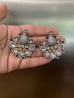 Amrapali Fusion Earrings Fusion Style Multi-stone Chandbali Earrings, Heavy Multicolor Fusion Bridal Earrings, Fusion Style Teardrop Multi-stone Earrings, Luxury Multi-stone Fusion Earrings, Fusion Kundan Multi-stone Earrings, Sabyasachi Jewellery, Stone Earrings, Jewelry Earrings Studs, Gift Registry