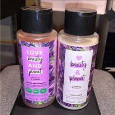 New Never Used Love Beauty & Planet Argan Oil & Lavender Sulfate Free Shampoo And Conditioner Set Smooth And Serene Calming Definition For Frizzy Hair Love Beauty And Planet Products, Doterra Shampoo, Love Beauty And Planet Shampoo, Lavender Shampoo And Conditioner, Function Shampoo And Conditioner, Lavender Conditioner, Love Beauty And Plant Shampoo, Travel Size Purple Shampoo, Pink Short Hair