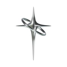 a silver object is shown on a white background and it appears to be in the shape of a star