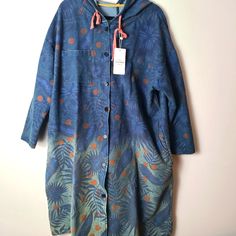 Vintage Monthorigin Blue Ombre Stretch Denim Hooded Button Front Trench Coat Size: Xxl When Flat: Length: 43" (Shoulder To Hem) Pit To Pit: 28" - Stretchy Oversized Cotton Denim - Button Closure With Tie Accent - Leaf Pattern Throughout - Flaw On Inside Fabric, Otherwise Great Condition - Tags Attached Open To Offers/ Bundle Discounts! Smoke-Free Home Ships Same/Next Day! Blue Denim Jacket With Relaxed Fit And Buttons, Blue Relaxed Fit Denim Jacket With Buttons, Relaxed Fit Blue Denim Jacket With Buttons, Blue Denim Jacket With Buttoned Pockets, Oversized Blue Denim Jacket With Buttoned Pockets, Blue Hooded Denim Jacket For Fall, Oversized Blue Denim Jacket With Buttons, Blue Denim Jacket With Buttoned Pockets For Fall, Oversized Denim Blue Outerwear With Buttons