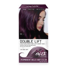 Hair Dye For Dark Hair, Dye For Dark Hair, Deep Purple Hair, Violet Vibes, Purple Hair Dye, Splat Hair Color, Dark Hair Dye, Hair Dye Shades, Dyed Hair Care