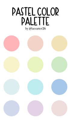 pastel color palette with different colors