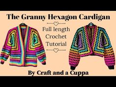 the granny hexgon cardigan crochet pattern by craft and a cupa