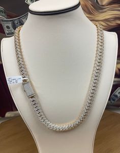 10k Moissanite Prong Cuban Link Chain Solid Yellow Gold 12mm - 23" Weight - 216.40 ....Many other style chains available... .... We do Custom Pieces.... ...0% financing with zero down available.... ...Please message me for details... Big Gold Chains, Necklace Box, Cuban Link Chain, Cuban Link, Moissanite Diamonds, Solid Yellow, Dream Room, Link Chain, Gold Chain