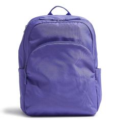 a purple backpack on a white background