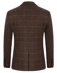 This Men's Herringbone Tweed British Blazer is a timeless classic crafted from luxurious, heavy-weight tweed that is sure to provide warmth and style. It features a unique herringbone pattern and notch lapels for a sophisticated, smart look. Perfect for special occasions and formal events. Material：80%Polyester+20%Wool, Recommend dry-clean Wool lining Button closure Business Tweed Sport Coat With Houndstooth Pattern, Business Tweed Houndstooth Sport Coat, Business Plaid Wool Tweed Jacket, Plaid Wool Tweed Jacket For Business, Tailored Tweed Sport Coat With Houndstooth Pattern, Herringbone Tweed Jacket For Business, Winter Business Tweed Jacket With Houndstooth Pattern, Classic Wool Tweed Jacket With Houndstooth Pattern, Semi-formal Herringbone Tweed Jacket