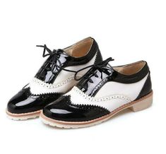 New Women Lace Up Saddle Oxford Shoes Black And White Cuban Heel Casual Brogues Item description Brand Unbranded Department Women Style Fashion Type Casual Upper Material Synthetic US Shoe Size 7 Country/Region of Manufacture China Handmade No Season Spring Toe Shape Round Toe Year Manufactured 2021   Shipment Payment Return & Warranty Service & Feedbacks Shipment 1.We Ship to Worldwide. 2.Delivery time depends on destination and other factors, it may takes up to 15-30 days. If you don't receive Saddle Oxford Shoes, College Shoes, Flat Oxford Shoes, Saddle Oxfords, Chunky Heeled Boots, Cuban Heels, Lace Up Flats, Chic Shoes, Retro Mode