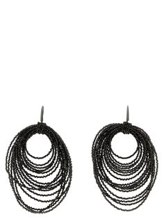 'Hoop' glass earrings. ITEM CANNOT BE RETURNEDComposition: 100% glass Prada Leather, Oval Earring, Beaded Hoop Earrings, Beaded Hoops, Card Holder Leather, Glass Earrings, Beauty Accessories, Small Leather Goods, Women Accessories Jewelry