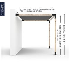 the height of an outdoor shelter with measurements