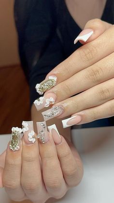 ig: nailsbynuemi Virgencita Nails, Pink French Nails, Winter Nails Acrylic, Nails Now, Cute Gel Nails