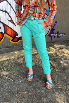 Our Turquoise Creek Pants are the perfect addition to any outfit! These turquoise bottoms feature functional buttons, a stretchy waist-band and deep pockets for added convenience. Plus, the true-to-size stretchy fit ensures you'll feel comfortable and confident all day long. Make a statement with these pants! 98% Cotton, 2% Spandex Casual Bodysuit, Sweater Tank Top, Christian Tees, Jeans Dress, Hats For Men, Long Sleeve Sweater, Sweater Hoodie, Casual Tops, Sweater Top