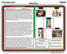 an image of a page with pictures and text on it, including the words daily diary