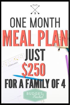 one month meal plan just $ 350 for a family of 4 with free printables