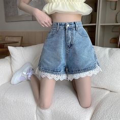 Cute denim shortsFabric: blendedColor: blueSize(cm): S, M, L, XL(1inch=2.54cm)S length 41cm waist 64cm hips 90cmM length 42cm waist 68cm hips 94cmL length 43cm waist 72cm hips 98cm&ltp&gtXL length 44cm waist 76cm hips 112cm&lt/p&gt&ltbr/&gt&ltp&gtPlease check the size carefully when you choose items.&lt/p&gt&ltbr/&gt&ltp&gtFor more pictures of the skirt, please contact us, thank you.&lt/p&gt&ltbr/&gt Cute Denim Blue Cotton Shorts, Cute Denim Blue Short-length Bottoms, Cute Short Length Denim Bottoms, Cute High Waist Cotton Jean Shorts, Cute Short Summer Jeans, Cute Short Denim Blue Bottoms, Trendy Above Knee Shorts For Spring, Trendy Above Knee Spring Shorts, Cute Cotton Cutoff Shorts