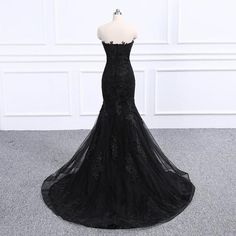 Black Mermaid Wedding Dress, Dress For Formal, Beaded Mermaid, Goth Wedding, Black Mermaid, Long Evening Dress, Occasion Dresses Wedding, Elegant Prom Dresses, Pinterest Ideas