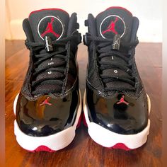 Jordan 6 Ring ‘Black Varsity Red’ Boys Size 3.5y Or Women’s Size 5 - 5.5 Worn Only Twice, No Scuffs, No Creases Or Any Sort Of Permanent Damage. Just Needs A Shine Since It’s Been In Storage. Practically Brand New. Jordan 6 Rings, Rings Black, Shoes Jordan, Jordan Black, Jordan 6, Kids Jordans, Ring Black, Black Rings, Jordan Shoes