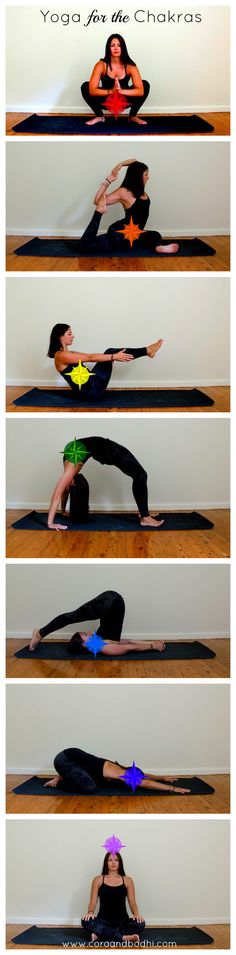 a woman is doing yoga poses on the floor