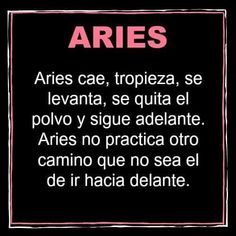 a sign that says aries in spanish on the side of a black background with pink writing